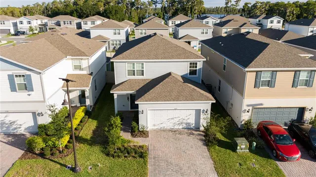 an aerial view of multiple houses