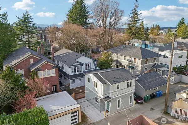 an aerial view of a house