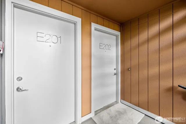 a view of elevator with hallway