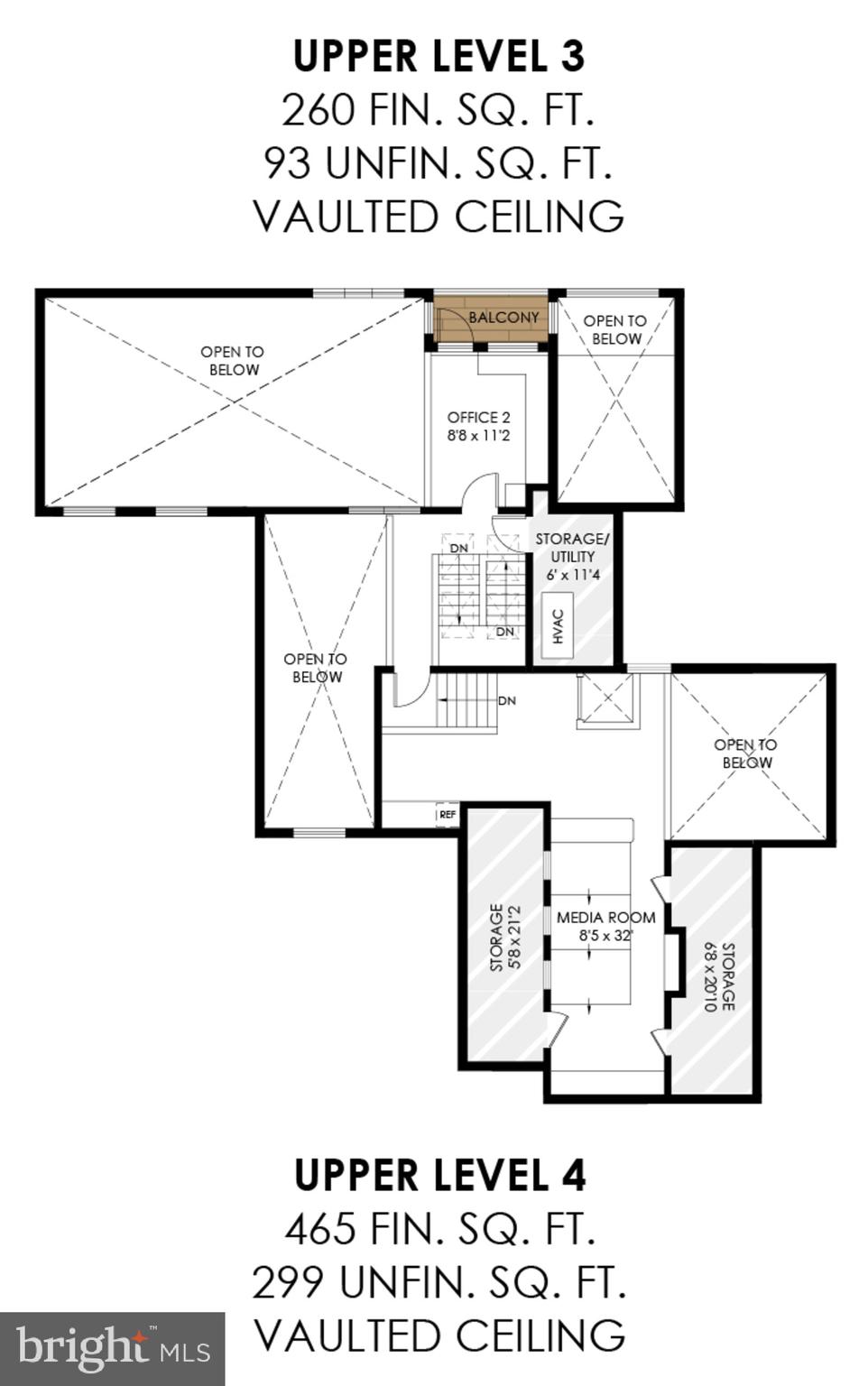 2202 Spinnaker Court Reston, VA 20191 - Photo 137 of 137 Upper Level 3 & 4 Floor Plan.