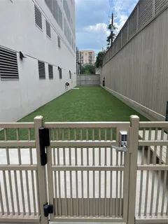 a view of a black gate