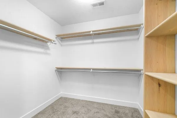 a close up view of a closet