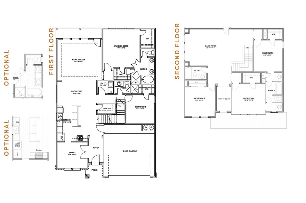 332 Stellar Wind Drive Georgetown, TX 78628 - Photo 28 of 29 A versatile floor plan showcasing both main and upper levels with a two-car garage.