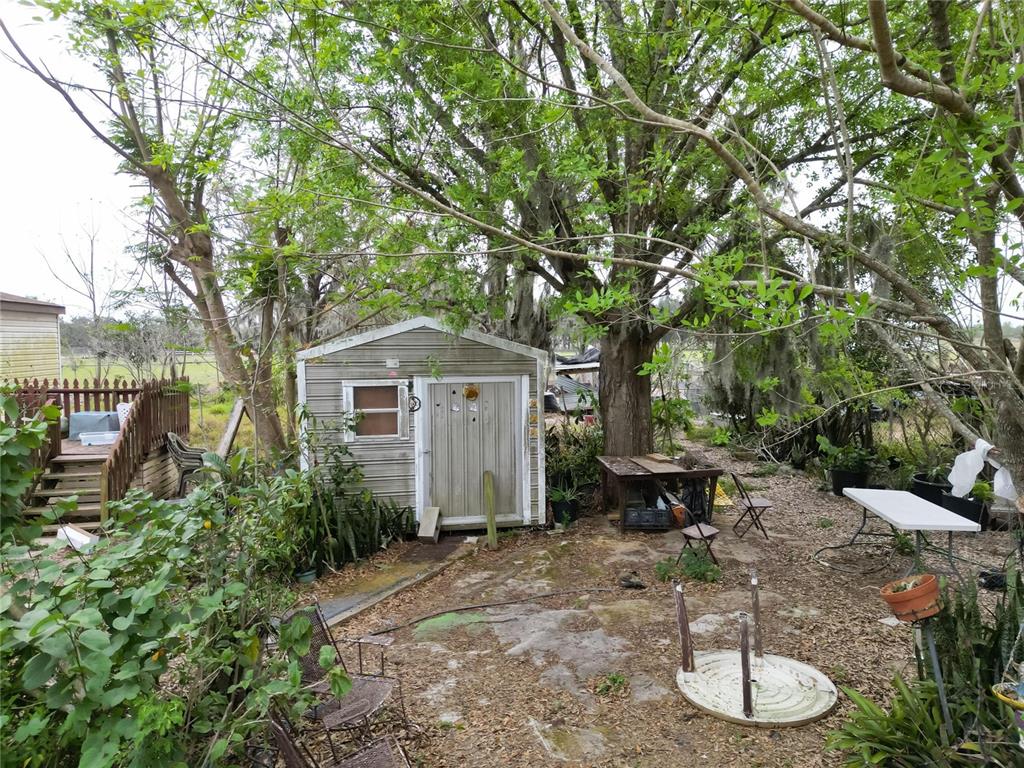 17273 Alderman Turner Road Wimauma, FL 33598 - Photo 37 of 60 a backyard of a house with table and chairs