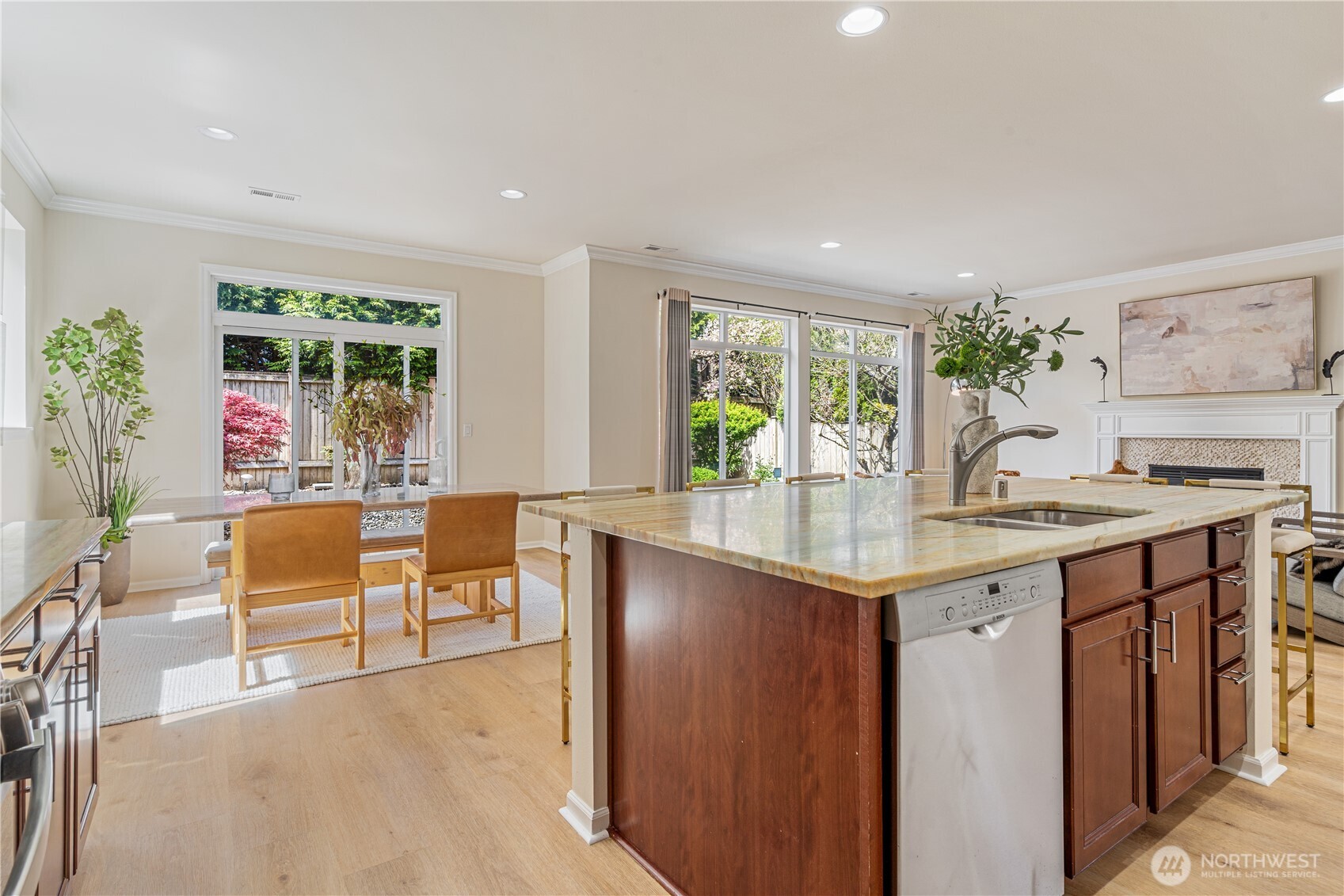 9528 25th Drive Southeast Everett, WA 98208 - Photo 14 of 36 a living room with kitchen island granite countertop furniture and a large window