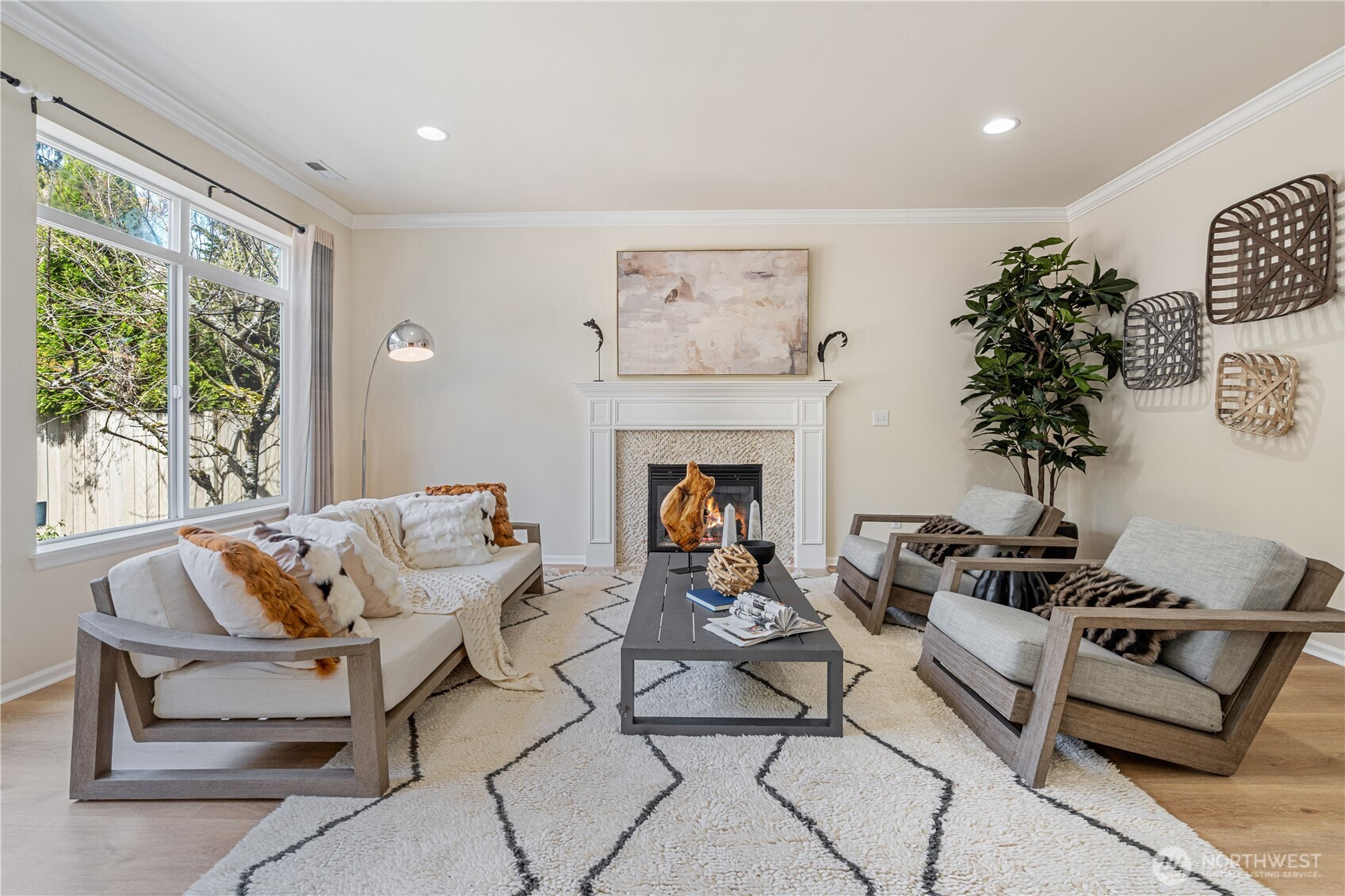 9528 25th Drive Southeast Everett, WA 98208 - Photo 8 of 36 a living room with furniture a fireplace and a large window