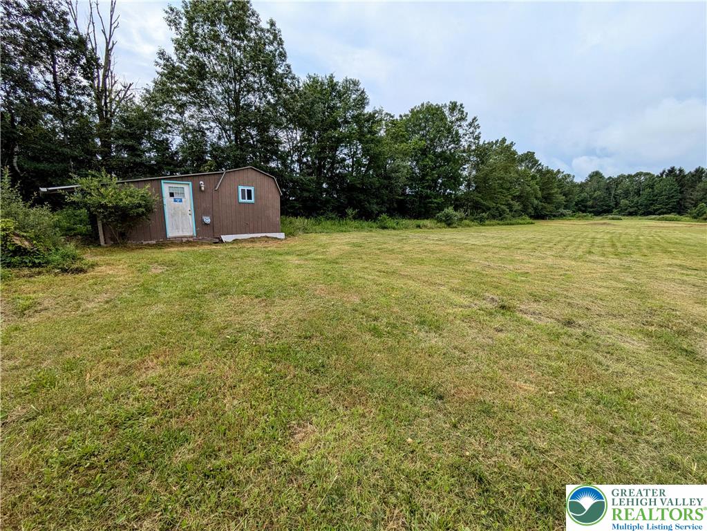 223 Brink Road Saylorsburg, PA 18353 - Photo 9 of 19 a backyard of a house with lots of green space and fog