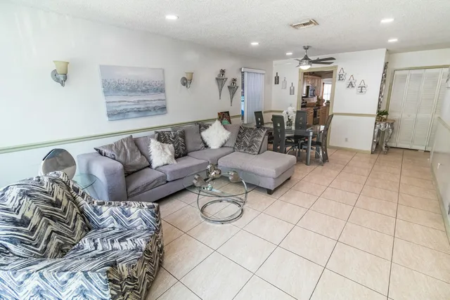 a living room with furniture