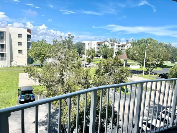 a view of a city from a balcony