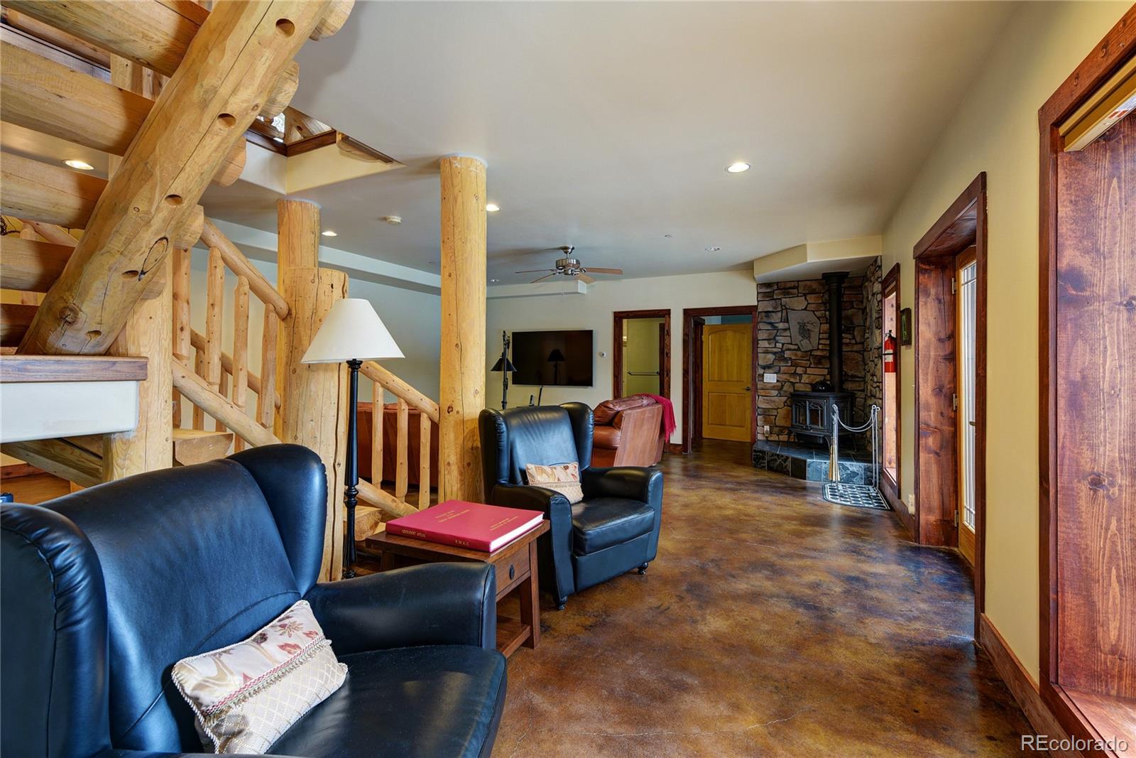 500 Ridge Road Ward, CO 80481 - Photo 22 of 31 a living room with furniture and a flat screen tv