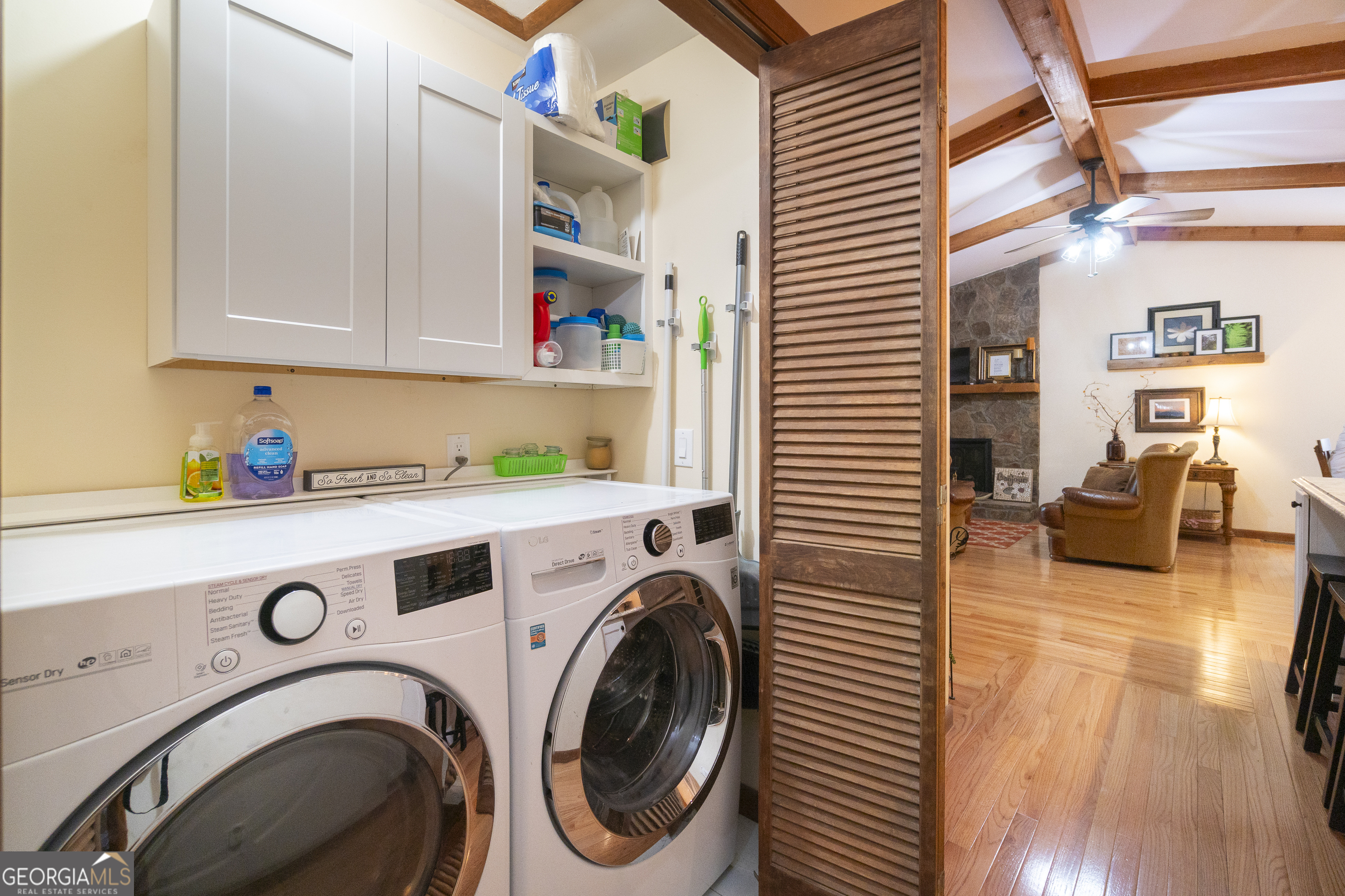 168 Cherokee Trail Sautee Nacoochee, GA 30571 - Photo 61 of 80 a view of livingroom and washer and dryer
