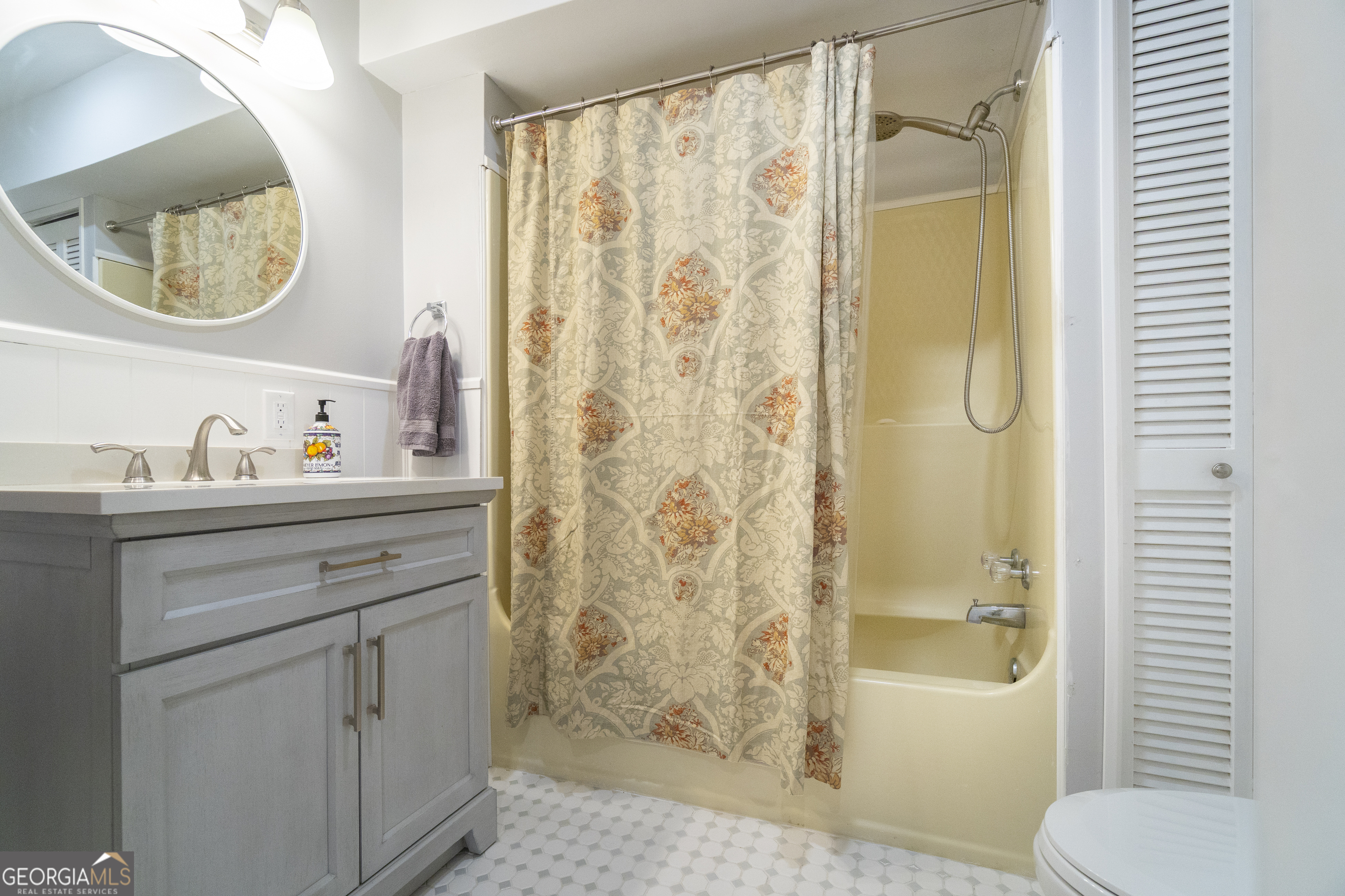 168 Cherokee Trail Sautee Nacoochee, GA 30571 - Photo 67 of 80 a bathroom with a granite countertop sink toilet and shower