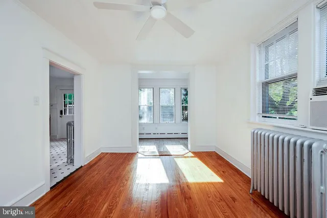 an empty room with windows