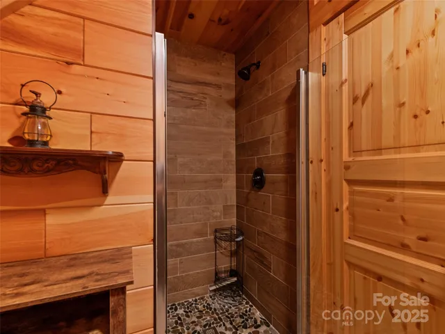 a bathroom with a shower