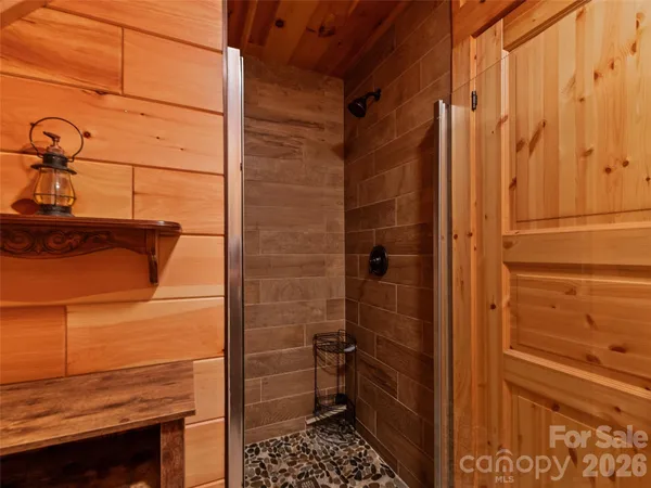 a bathroom with a shower