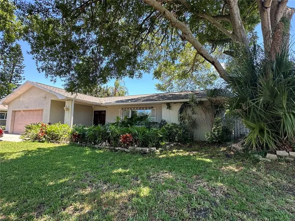 a view of a house with garden and plants