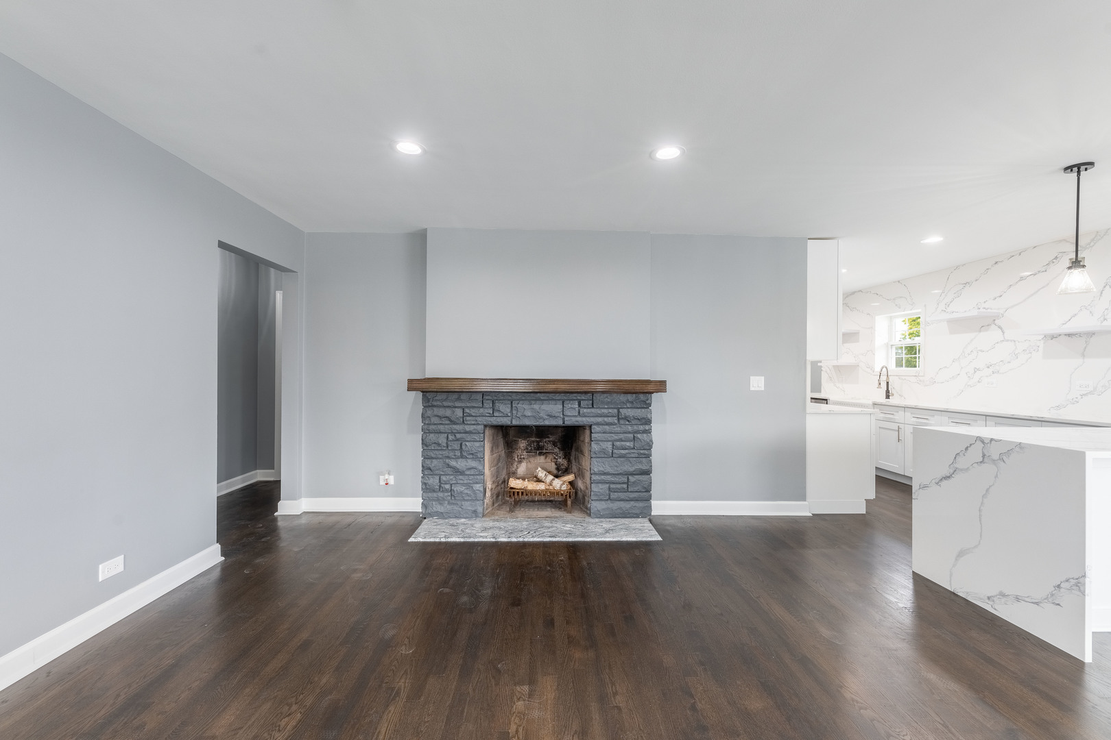8000 Country Club Lane North Riverside, IL 60546 - Photo 9 of 41 a view of an empty room with a fireplace and window