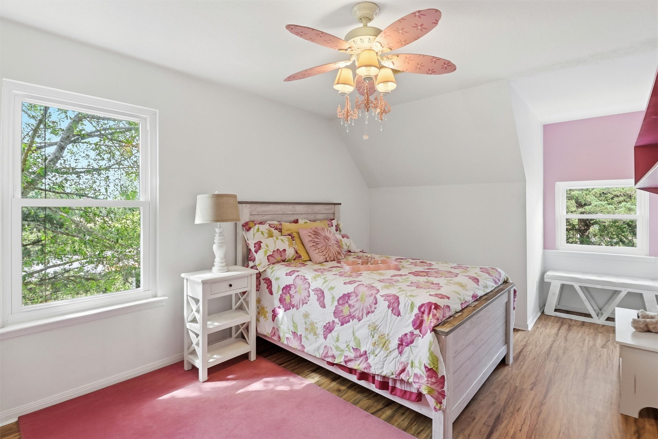2325 Skrivanek Road Sealy, TX 77474 - Photo 9 of 36 a bedroom with a bed chandelier and a window