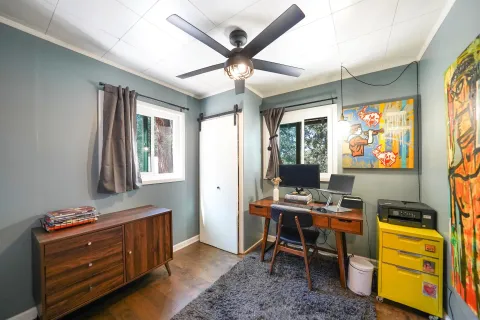 a room with furniture and window