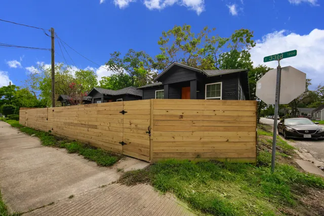 a view of a backyard with plants