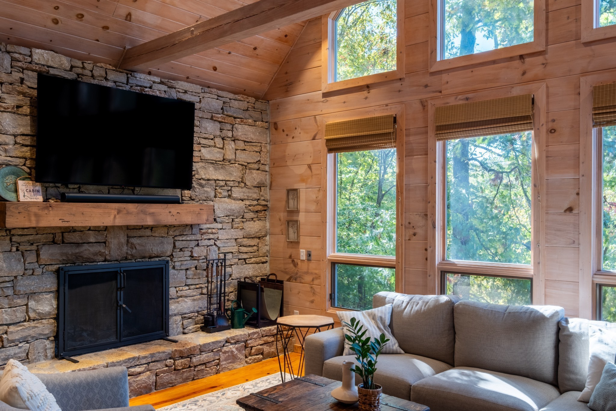 170 Warriors Path Road Summertown, TN 38483 - Photo 32 of 69 a living room with fireplace furniture and a flat screen tv