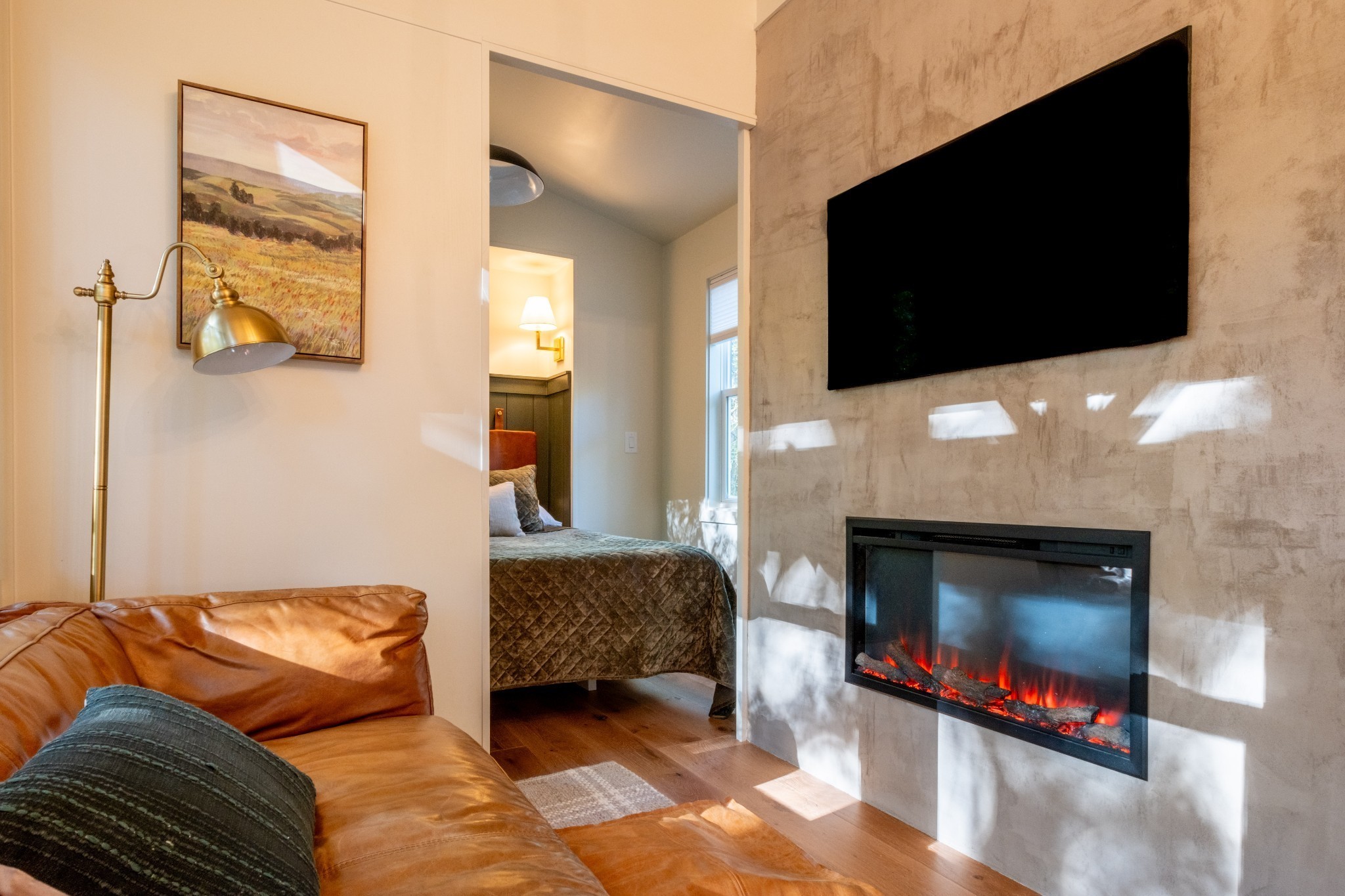 170 Warriors Path Road Summertown, TN 38483 - Photo 53 of 69 a living room with a flat screen tv and a fireplace