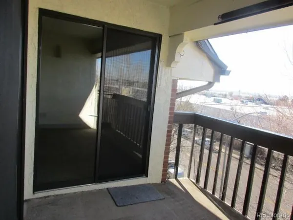 a view of a glass door