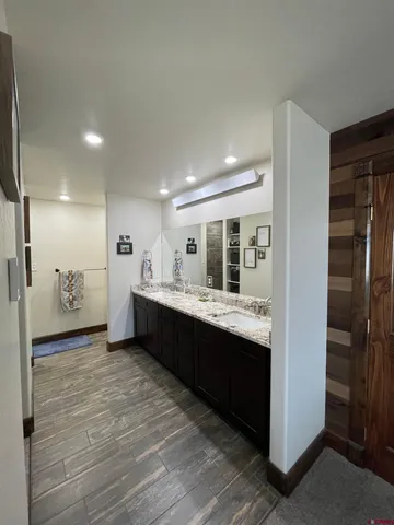 a large room with a lot of kitchen island