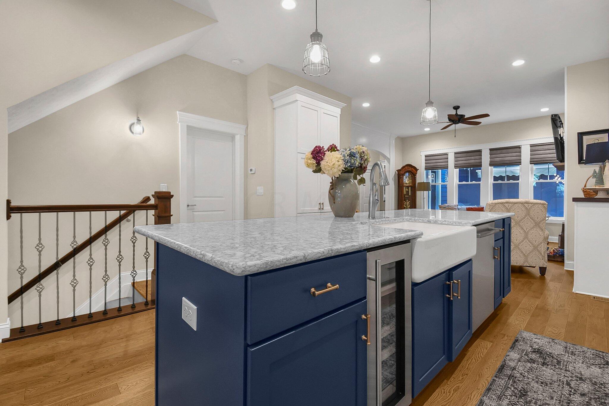 5763 Piatt Road Lewis Center, OH 43035 - Photo 5 of 36 Kitchen island with farmer sink, Bosch dishwasher & beverage cooler