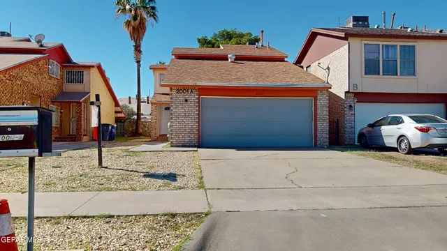 a front view of a house with entertaining space