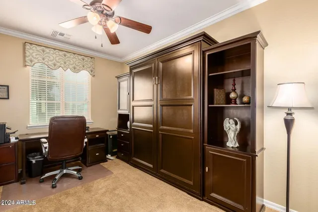 a room with cabinets and furniture