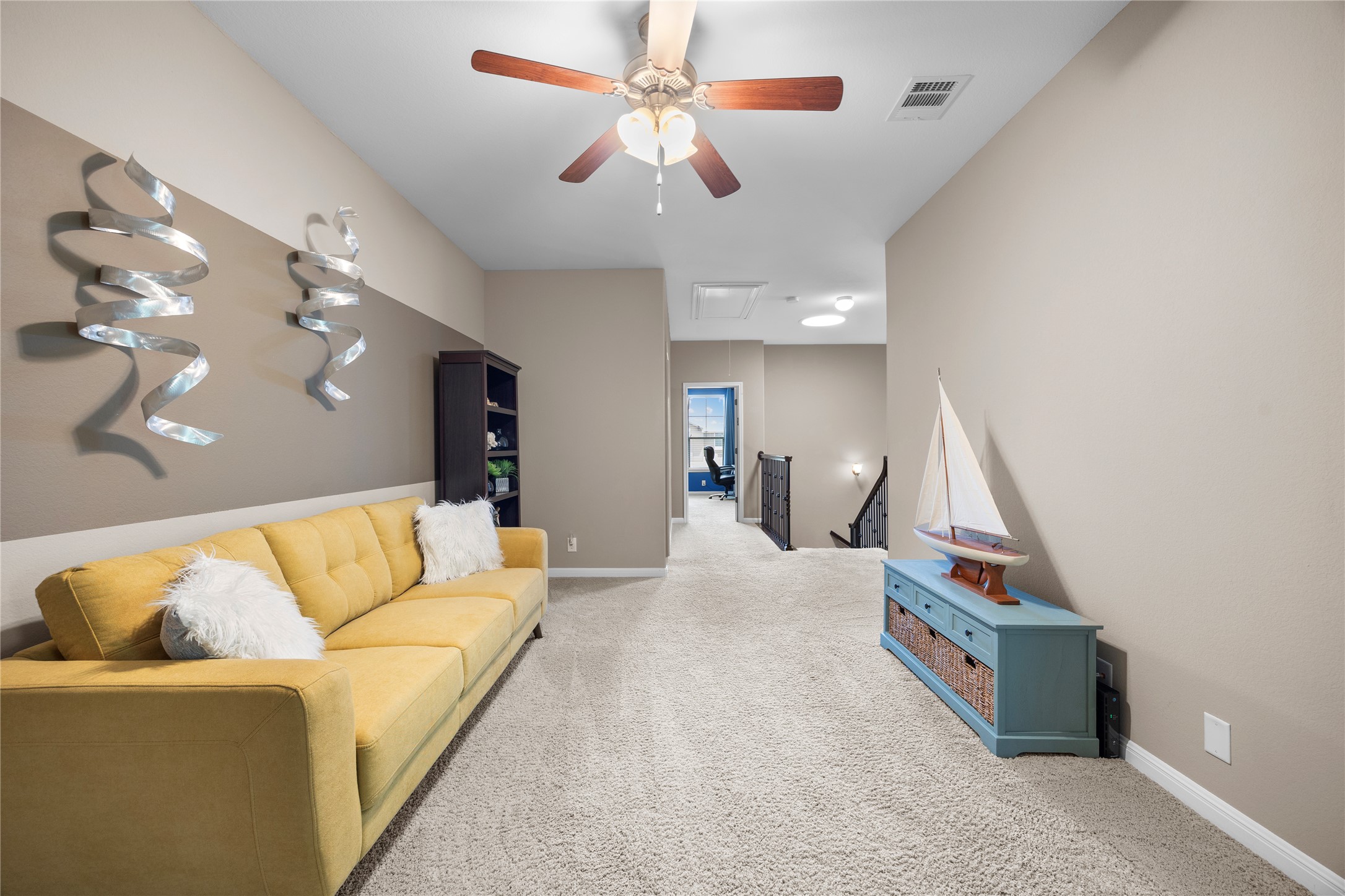 7308 Bandera Ranch Trail, Unit A Austin, TX 78750 - Photo 18 of 27 This spacious area features carpeted flooring and neutral-toned walls, providing a versatile space