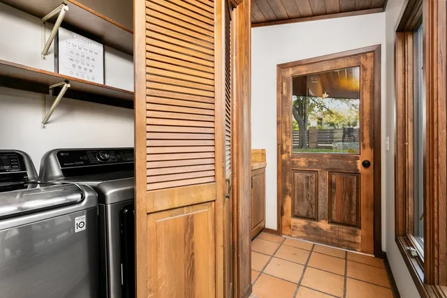 a front view of a house having patio
