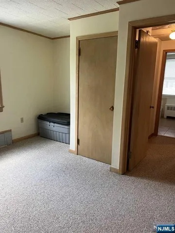 an empty room with closet