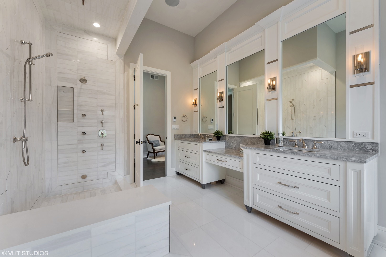 320 Princeton Road Hinsdale, IL 60521 - Photo 14 of 20 a bathroom with a granite countertop sink mirror bathtub and shower