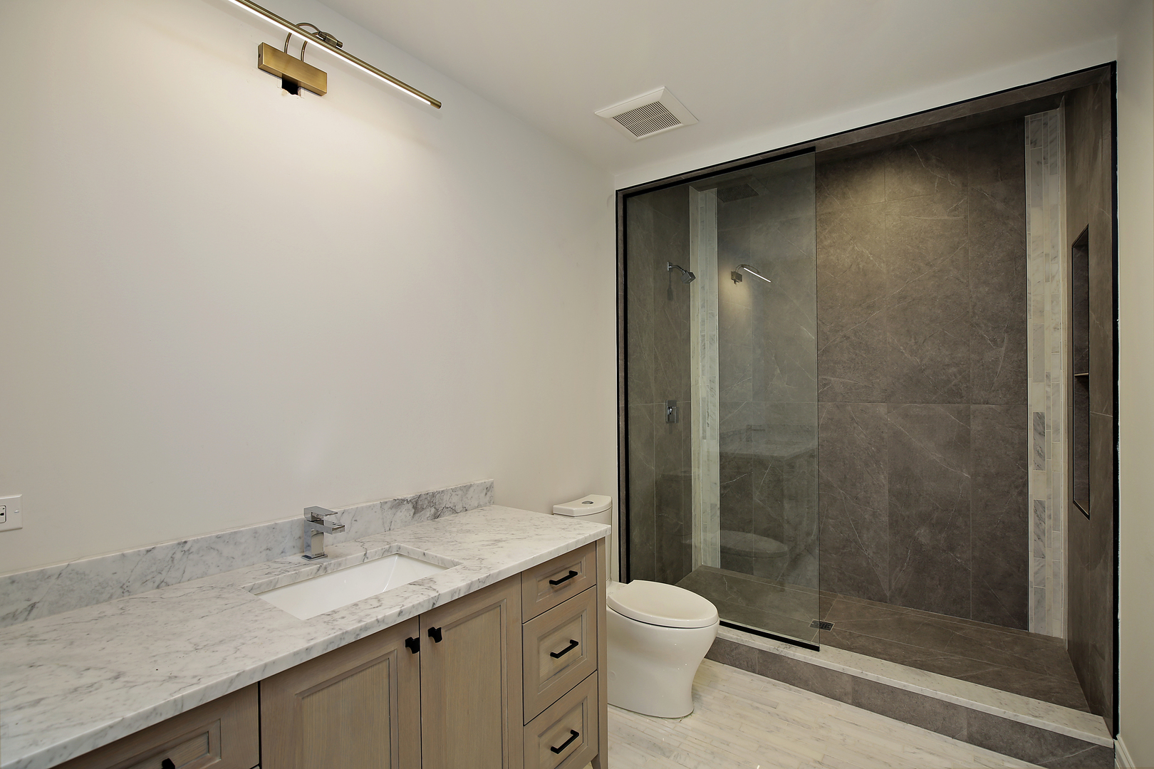 320 Princeton Road Hinsdale, IL 60521 - Photo 20 of 20 a bathroom with a granite countertop sink toilet and shower