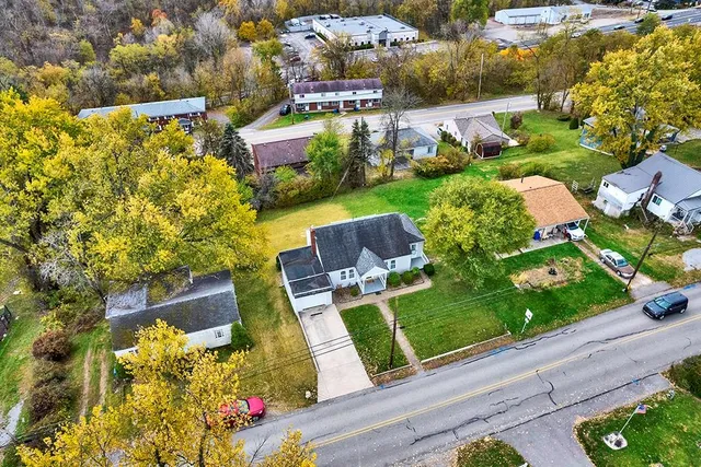 a aerial view of a house