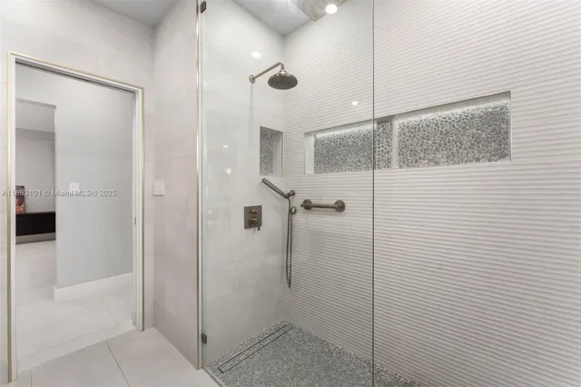 a bathroom with a shower