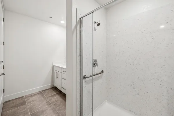 a view of a building with a street