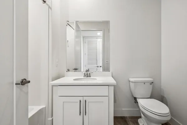 a front view of a multi story building