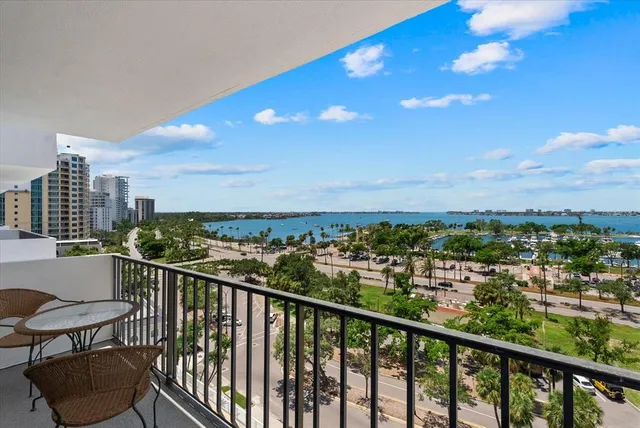 a view of city from balcony