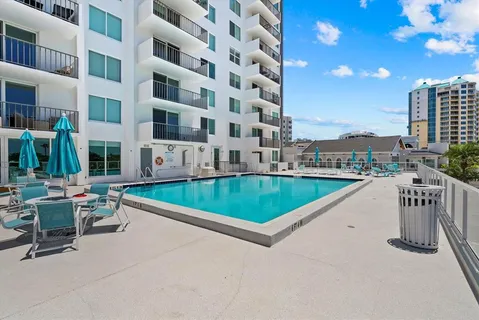 a view of a terrace with chairs