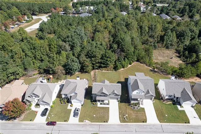 an aerial view of multiple house
