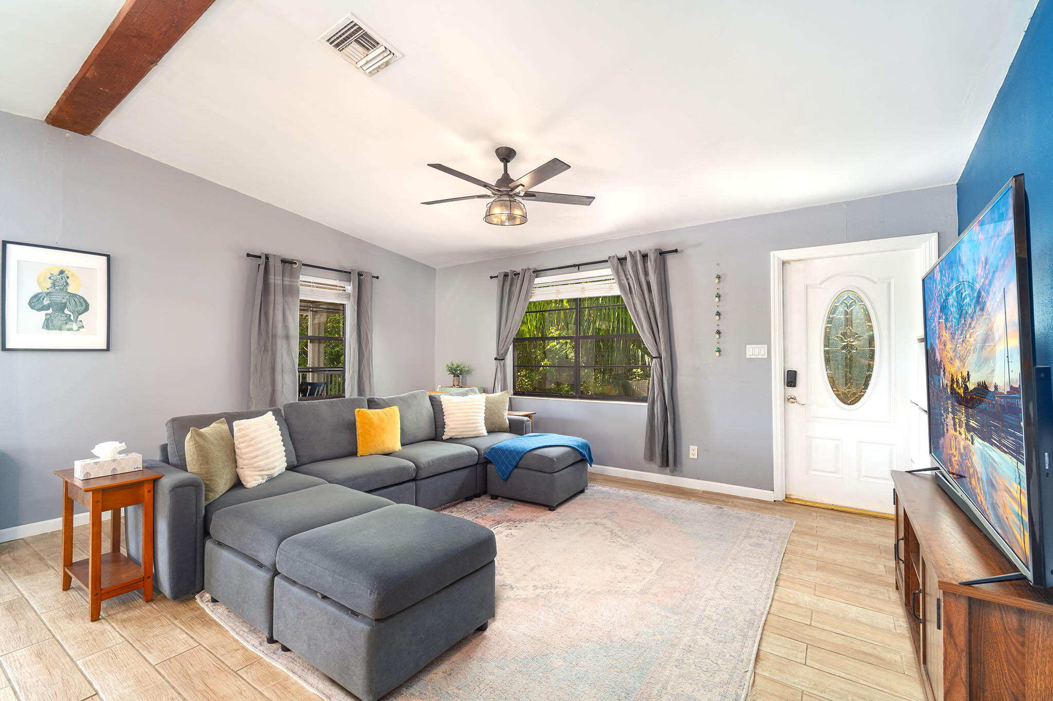 29951 Pine Channel Road Big Pine Key, FL 33043 - Photo 17 of 61 a living room with furniture and a large window