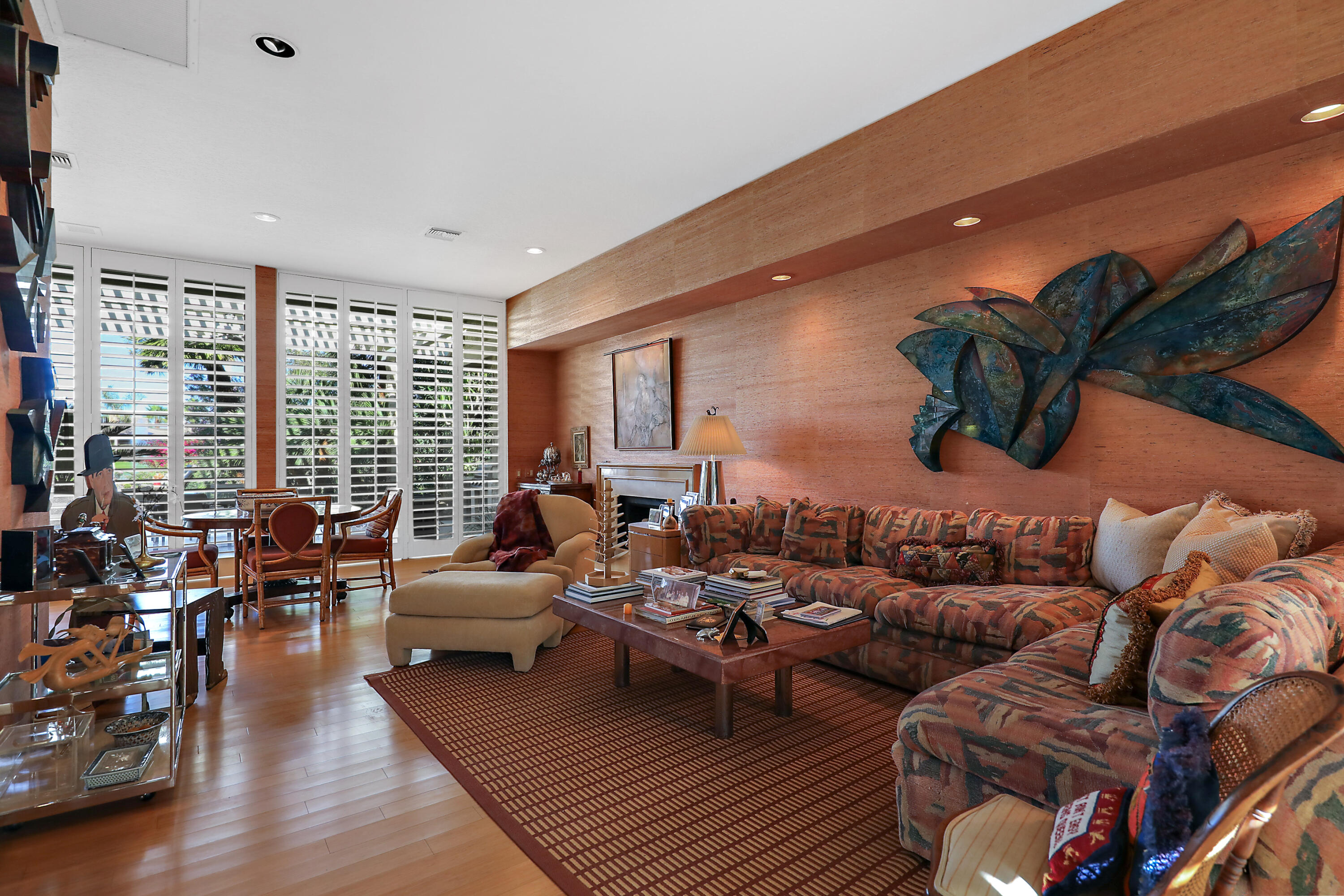44 Fincher Way Rancho Mirage, CA 92270 - Photo 28 of 56 a living room with furniture large window and wooden floor