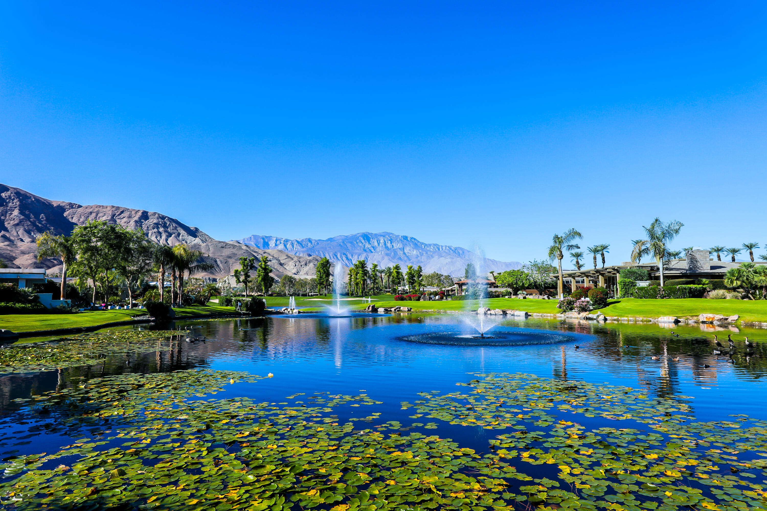 44 Fincher Way Rancho Mirage, CA 92270 - Photo 56 of 56 a view of a lake with houses