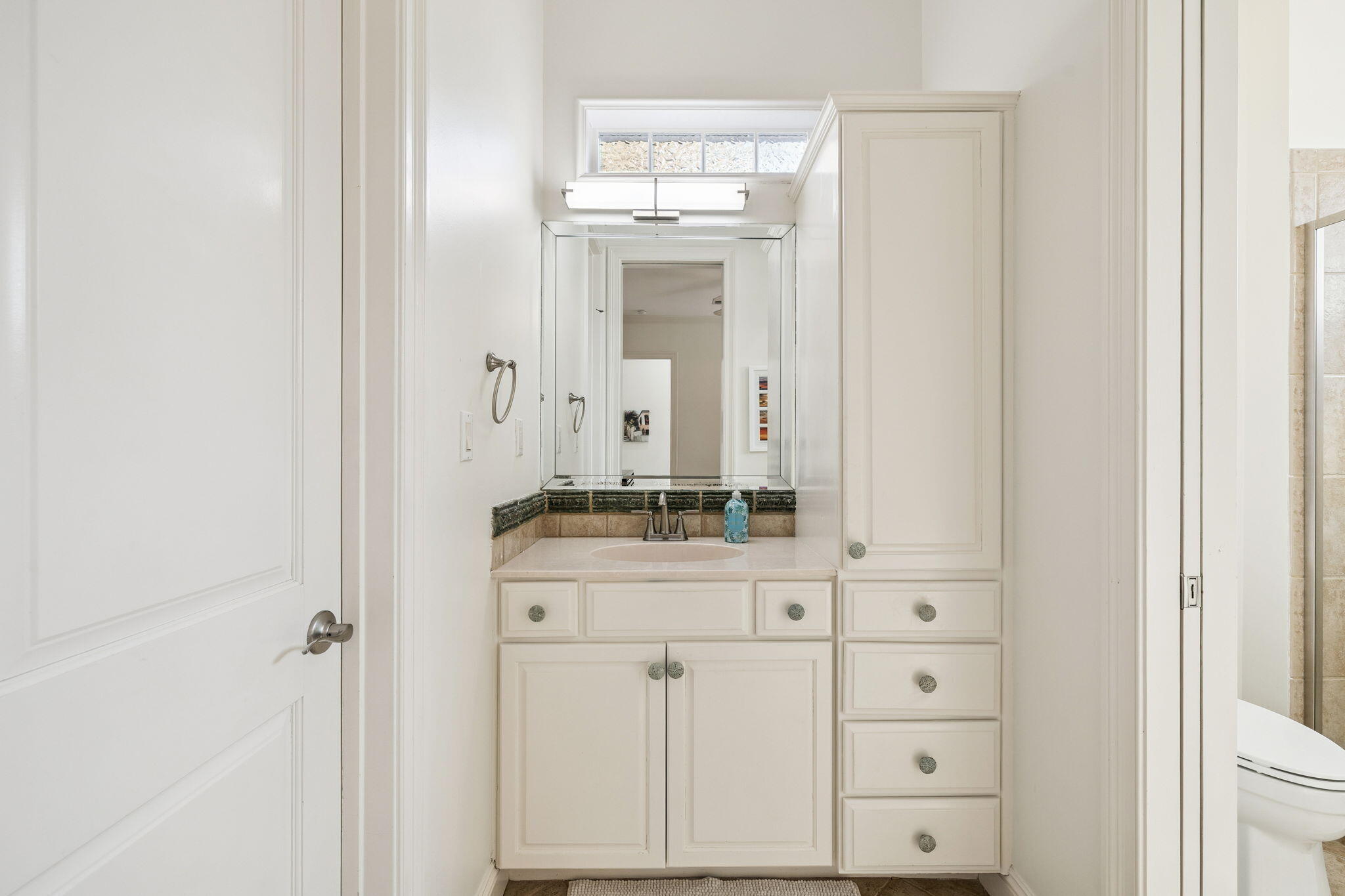 4726 Serendipity Pointe Destin, FL 32541 - Photo 44 of 98 a bathroom with a granite countertop sink and a mirror