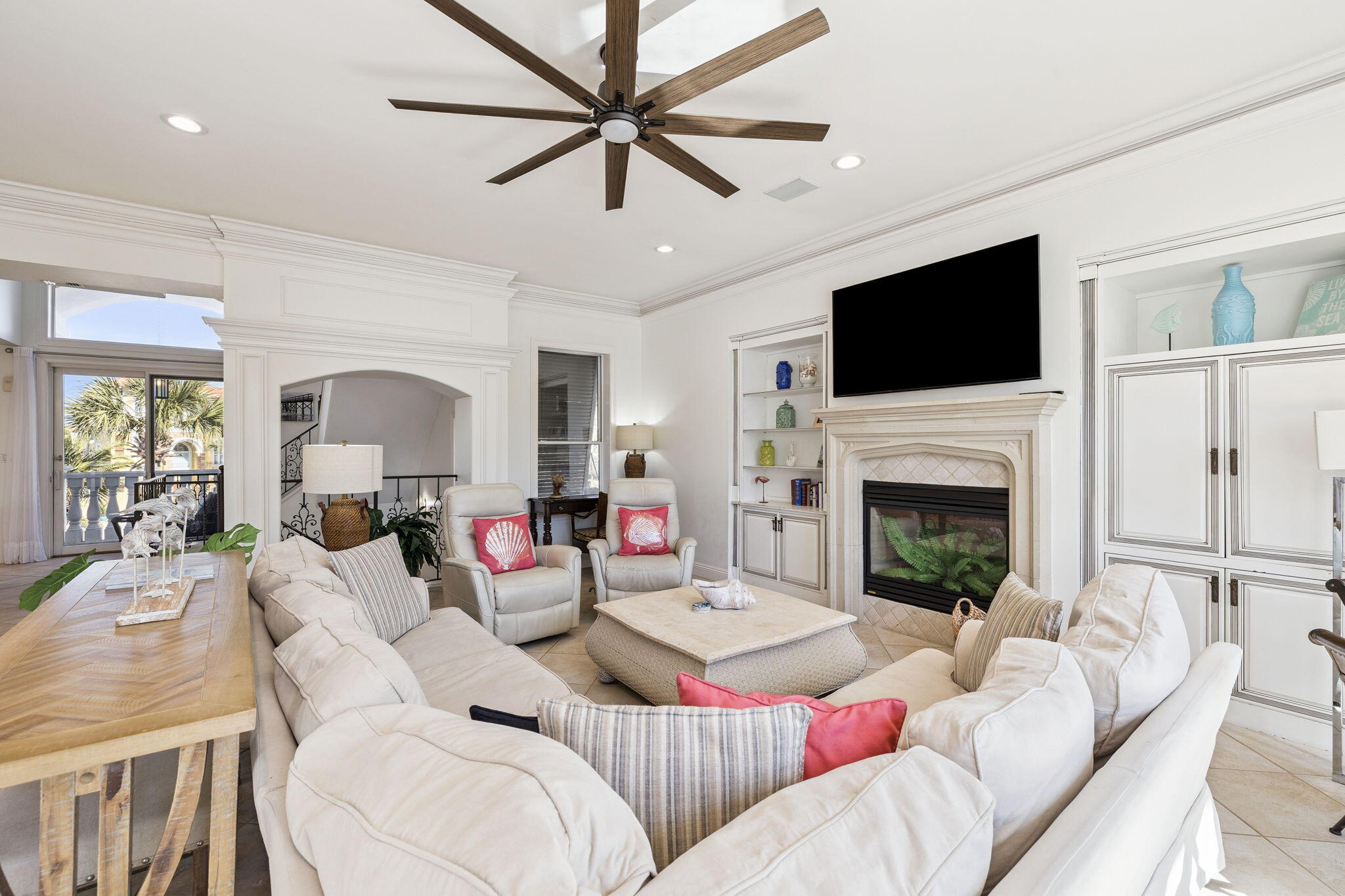 4726 Serendipity Pointe Destin, FL 32541 - Photo 49 of 98 a living room with furniture fireplace and a flat screen tv