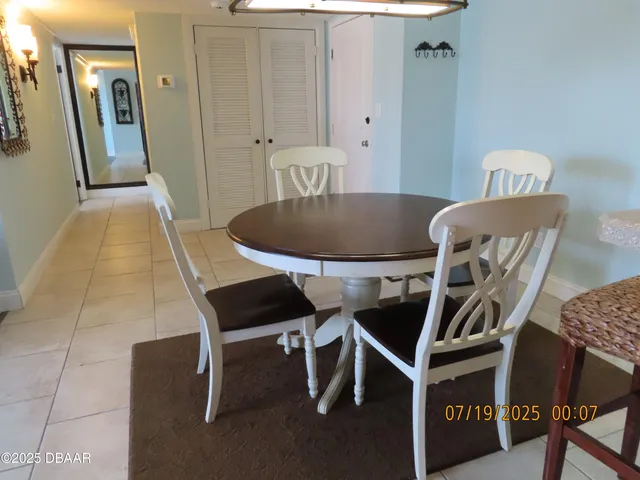 a view of balcony with wooden floor