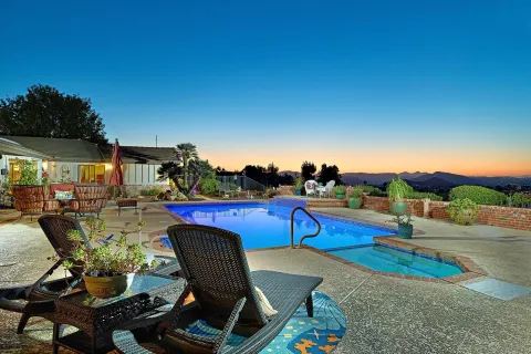 a view of yard with outdoor seating